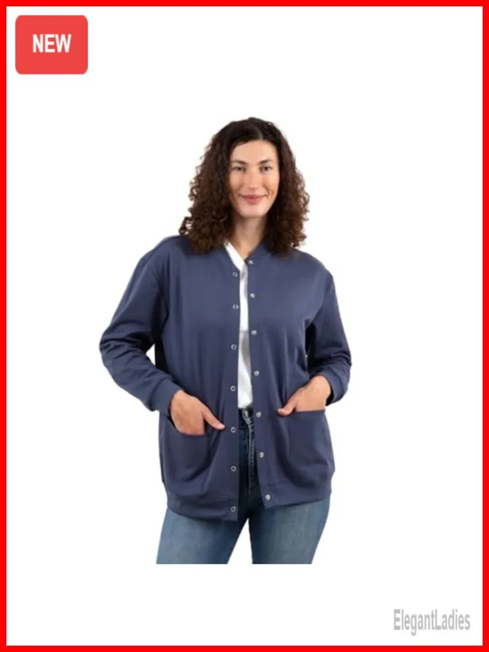 Women's Fleece Snap Front Cardigan, Soft Lightweight Baseball Jacket, Long